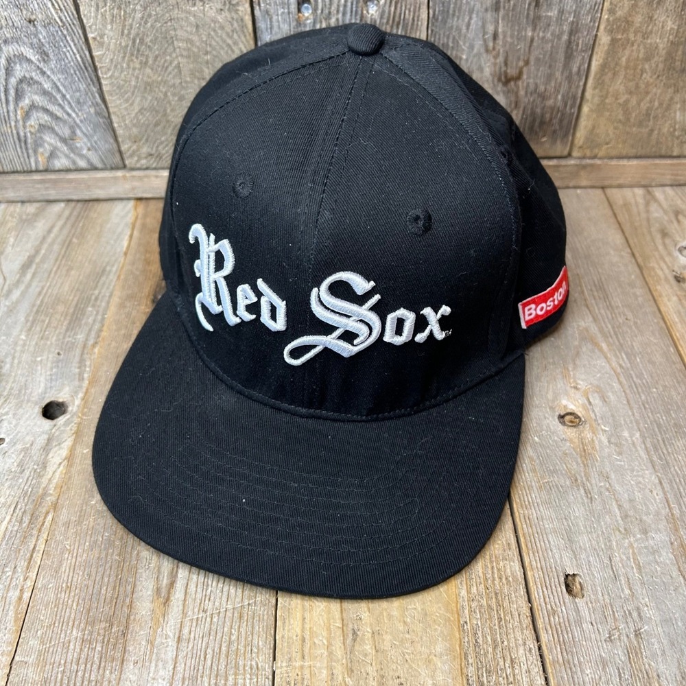 The Label Ltd Boston Red Sox Snapback Hat Black Old English Script